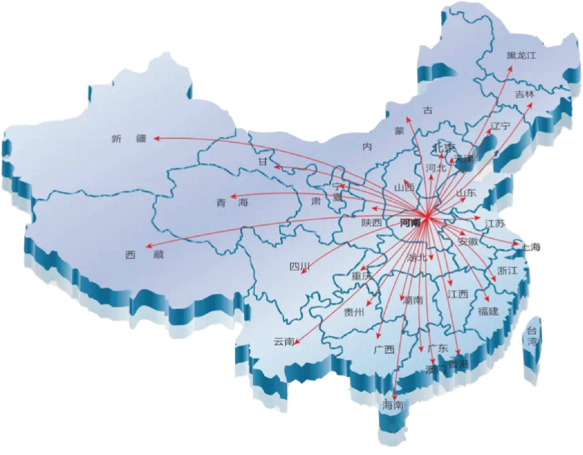 全国省份区域覆盖图